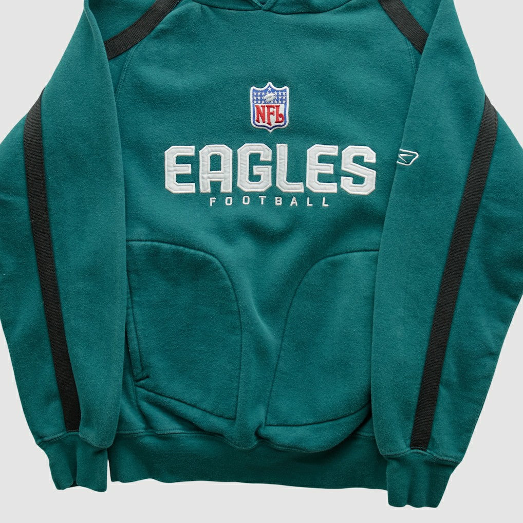 Philadelphia Eagles Reebok 2000s Hooded Pullover Sweatshirt Teal Vintage