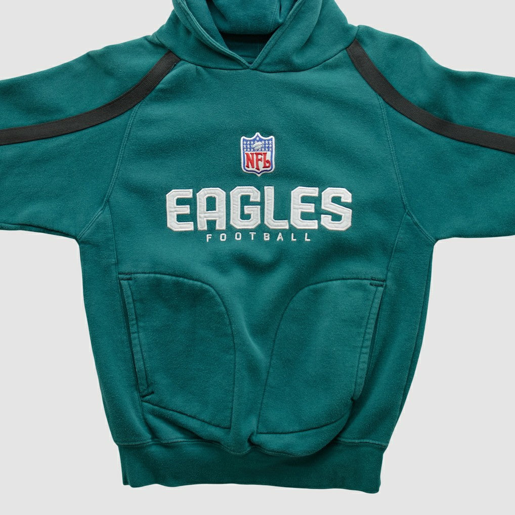 Philadelphia Eagles Reebok 2000s Hooded Pullover Sweatshirt Teal Vintage
