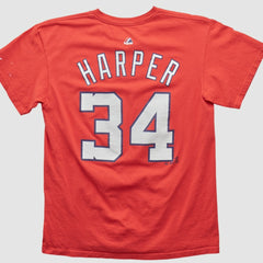 Washington Nationals Majestic 2000s T-shirt - Red - S by Fanatics Real Vintage T-shirts