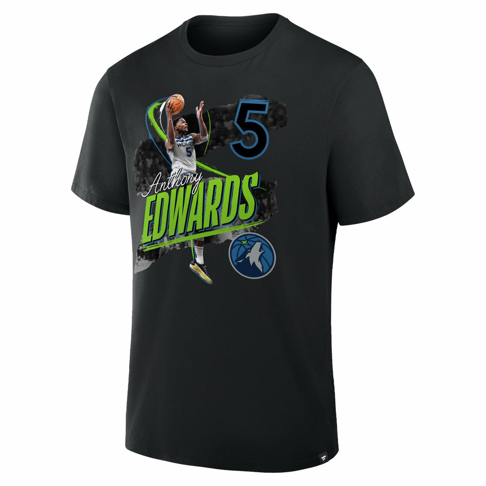 Anthony Edwards Minnesota Timberwolves Start of Season T-Shirt Black