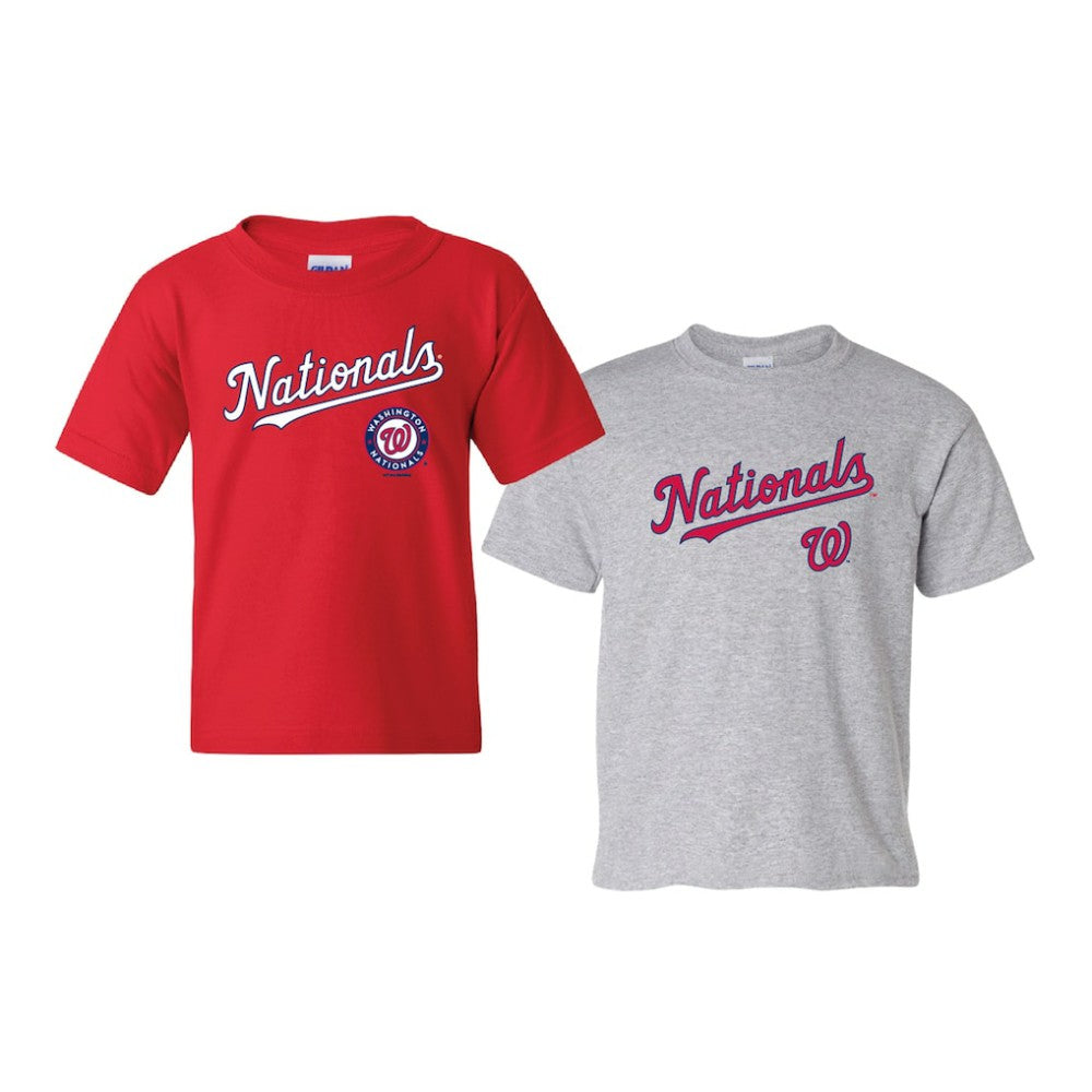 Washington Nationals Soft as a Grape Youth 2-Pack Logo T-Shirt Set - Red/Heather Gray T-shirts