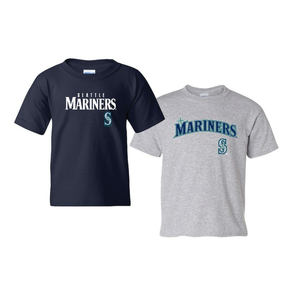 Seattle Mariners Soft as a Grape Youth 2-Pack Logo T-Shirt Set - Navy/Gray T-shirts