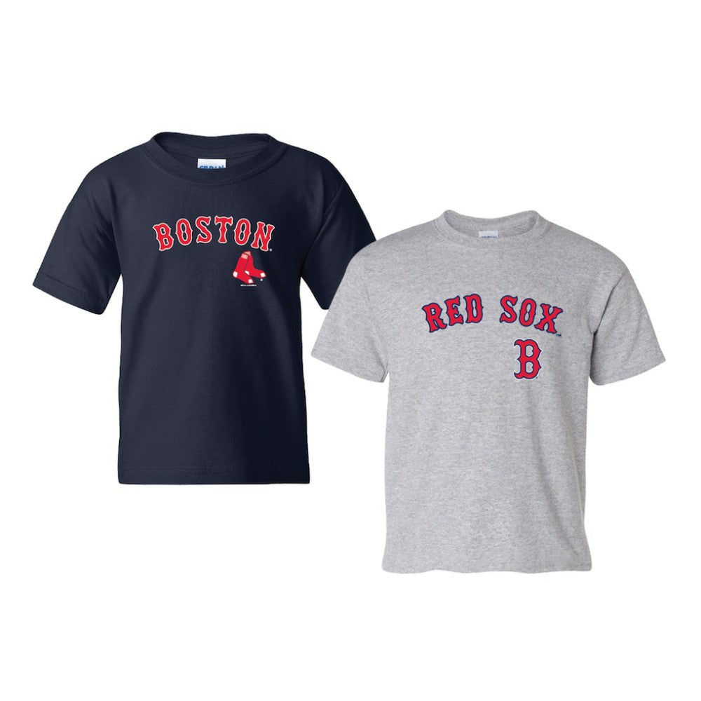 Boston Red Sox Soft as a Grape Youth 2-Pack Logo T-Shirt Set - Navy/Gray T-shirts