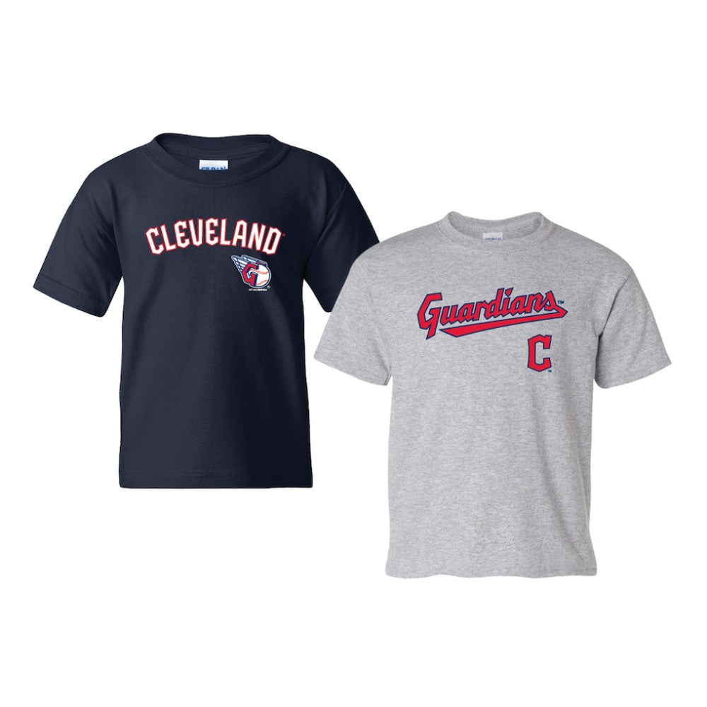 Cleveland Guardians Soft as a Grape Youth 2-Pack Logo T-Shirt Set - Navy/Gray T-shirts