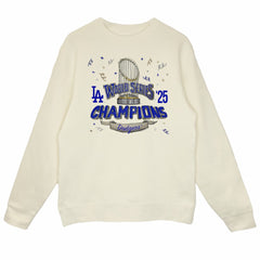 Los Angeles Dodgers Tiny Turnip Women's 2025 World Series Champions Parade Sweatshirt - Cream Sweatshirts