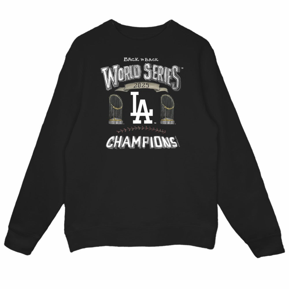Los Angeles Dodgers Tiny Turnip Women's 2025 World Series Champions Sweatshirt - Black Sweatshirts