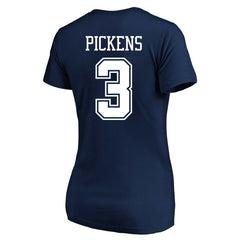 George Pickens Dallas Cowboys Women's Plus Size Name & Number V-Neck T-Shirt Navy