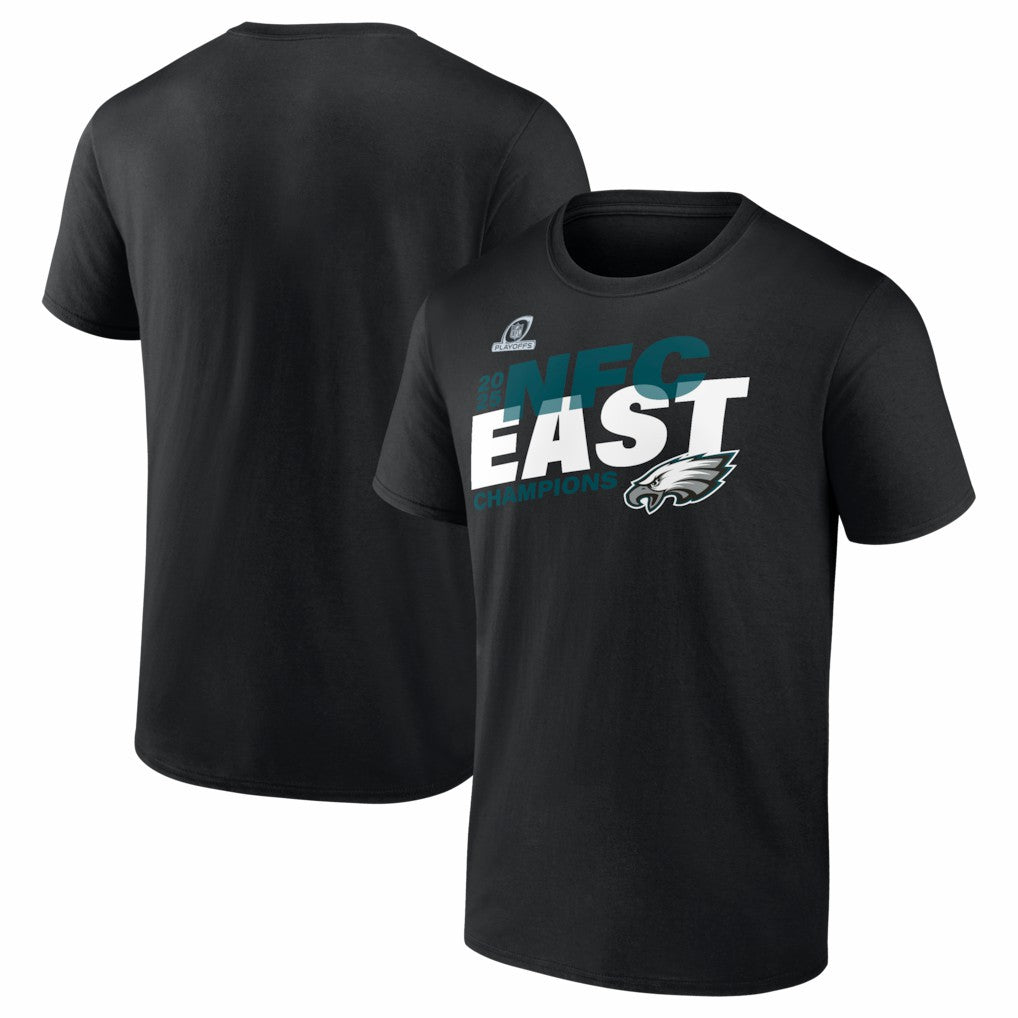 Philadelphia Eagles 2025 NFC East Division Champions Big & Tall Conquer T-Shirt Black