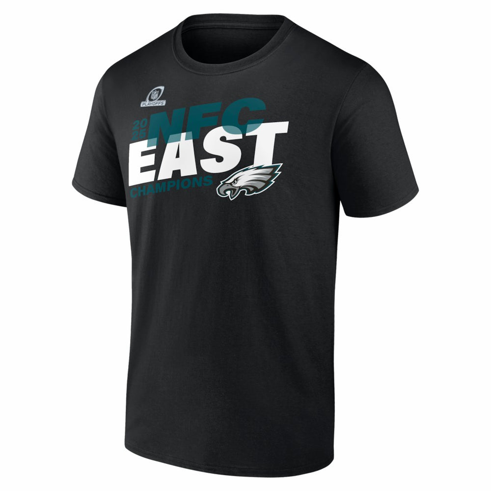 Philadelphia Eagles 2025 NFC East Division Champions Big & Tall Conquer T-Shirt Black