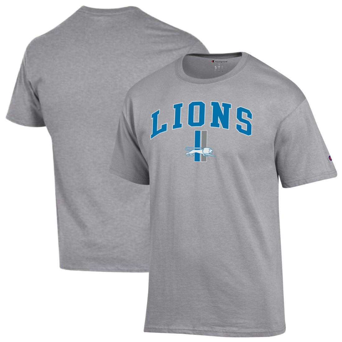 Detroit Lions Champion Arch Over Logo T-Shirt Gray