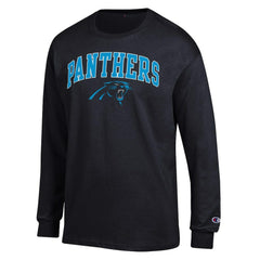 Carolina Panthers Champion Arch Over Logo Long Sleeve T-Shirt Black