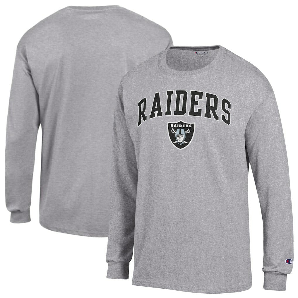Las Vegas Raiders Champion Arch Over Logo Long Sleeve T-Shirt Gray