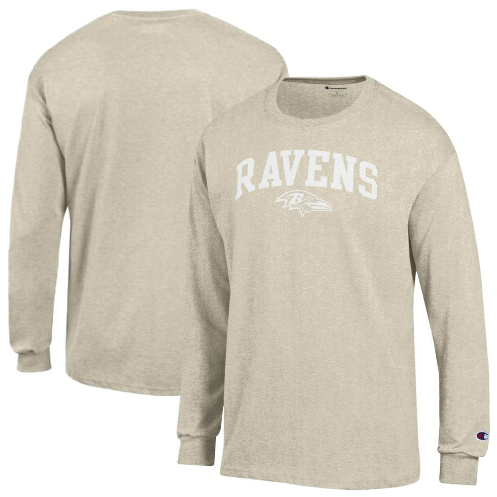 Baltimore Ravens Champion White Ink Jersey Long Sleeve T-Shirt Oatmeal