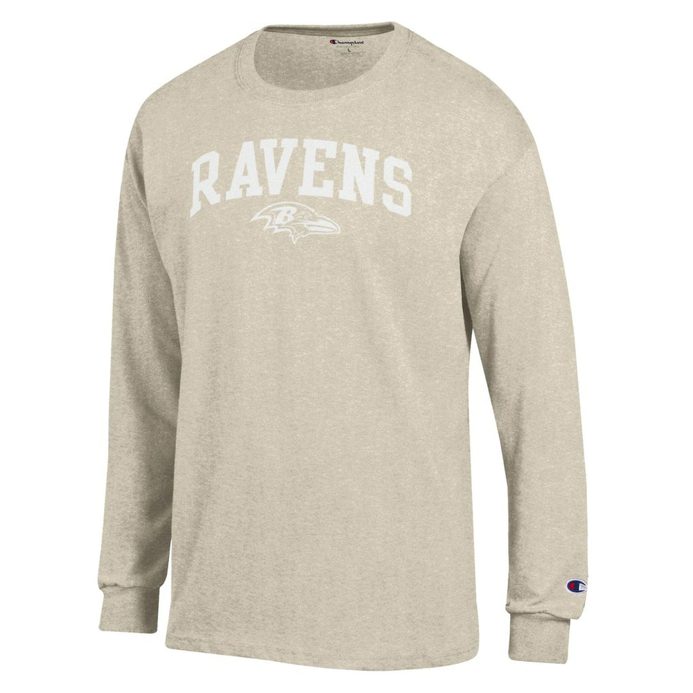 Baltimore Ravens Champion White Ink Jersey Long Sleeve T-Shirt Oatmeal