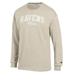 Baltimore Ravens Champion White Ink Jersey Long Sleeve T-Shirt Oatmeal