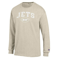 New York Jets Champion White Ink Jersey Long Sleeve T-Shirt Oatmeal