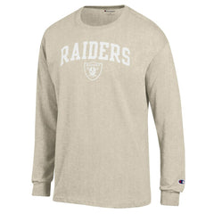 Las Vegas Raiders Champion White Ink Jersey Long Sleeve T-Shirt Oatmeal