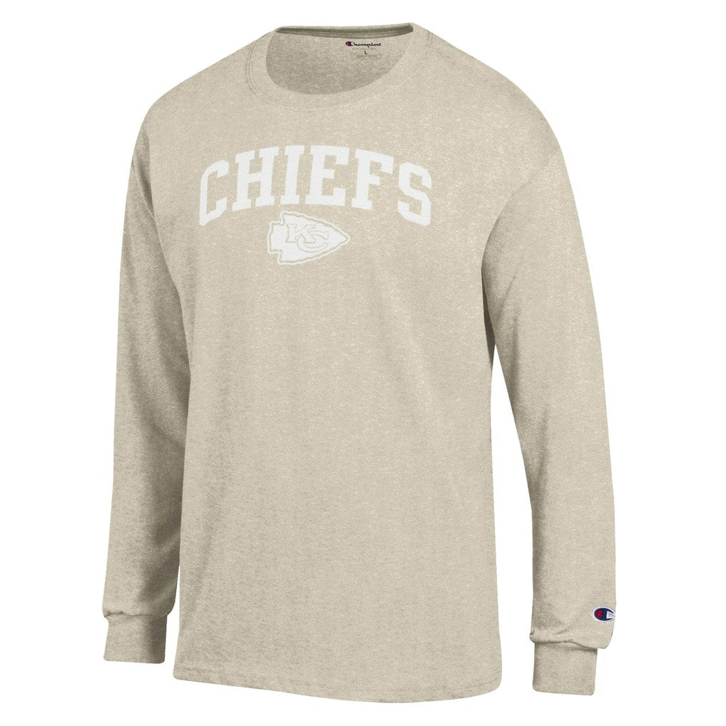 Kansas City Chiefs Champion White Ink Jersey Long Sleeve T-Shirt Oatmeal