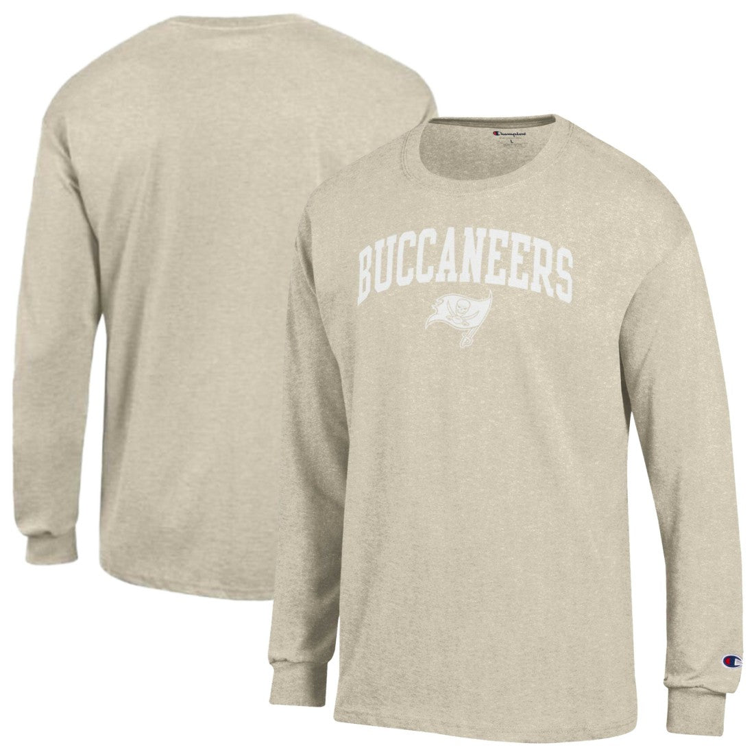 Tampa Bay Buccaneers Champion White Ink Jersey Long Sleeve T-Shirt Oatmeal