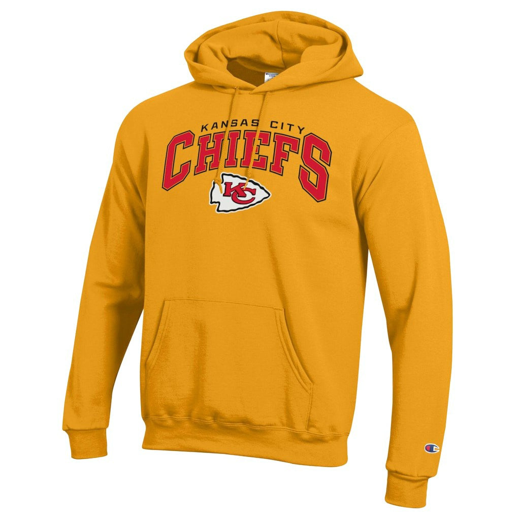 Kansas City Chiefs Champion Powerblend Arch over Logo Hoodie Gold