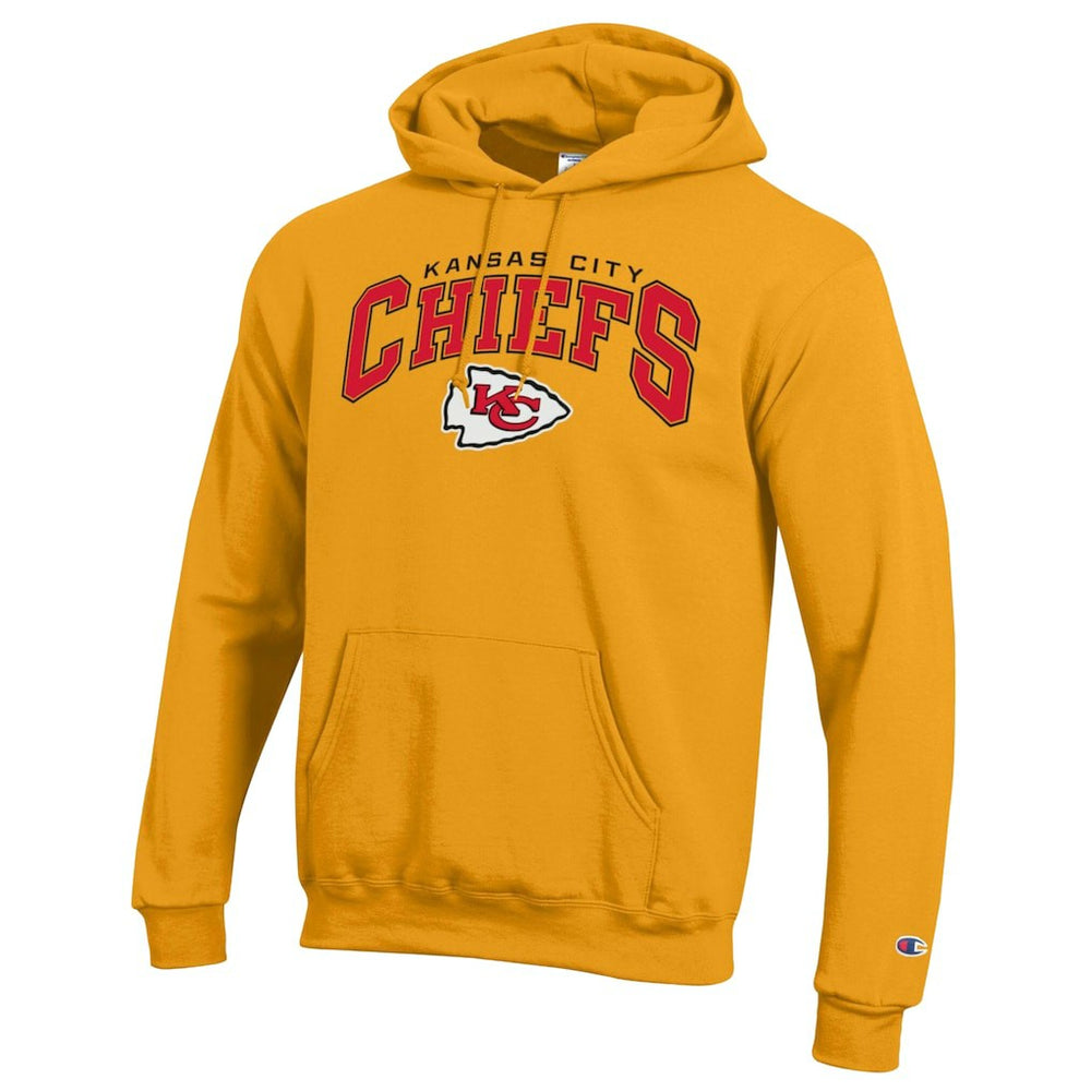 Kansas City Chiefs Champion Powerblend Arch over Logo Hoodie Gold