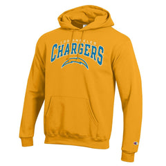 Los Angeles Chargers Champion Powerblend Arch over Logo Hoodie Gold