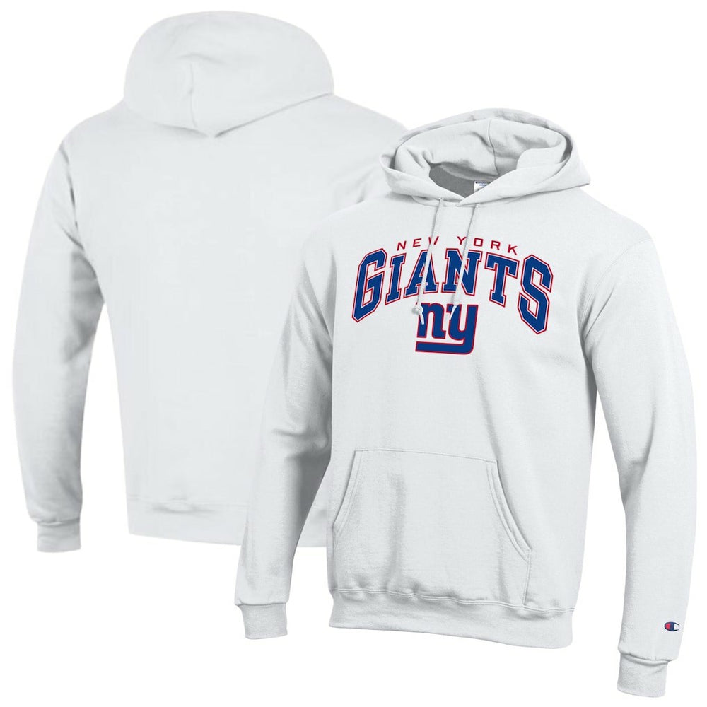New York Giants Champion Powerblend Arch over Logo Hoodie White