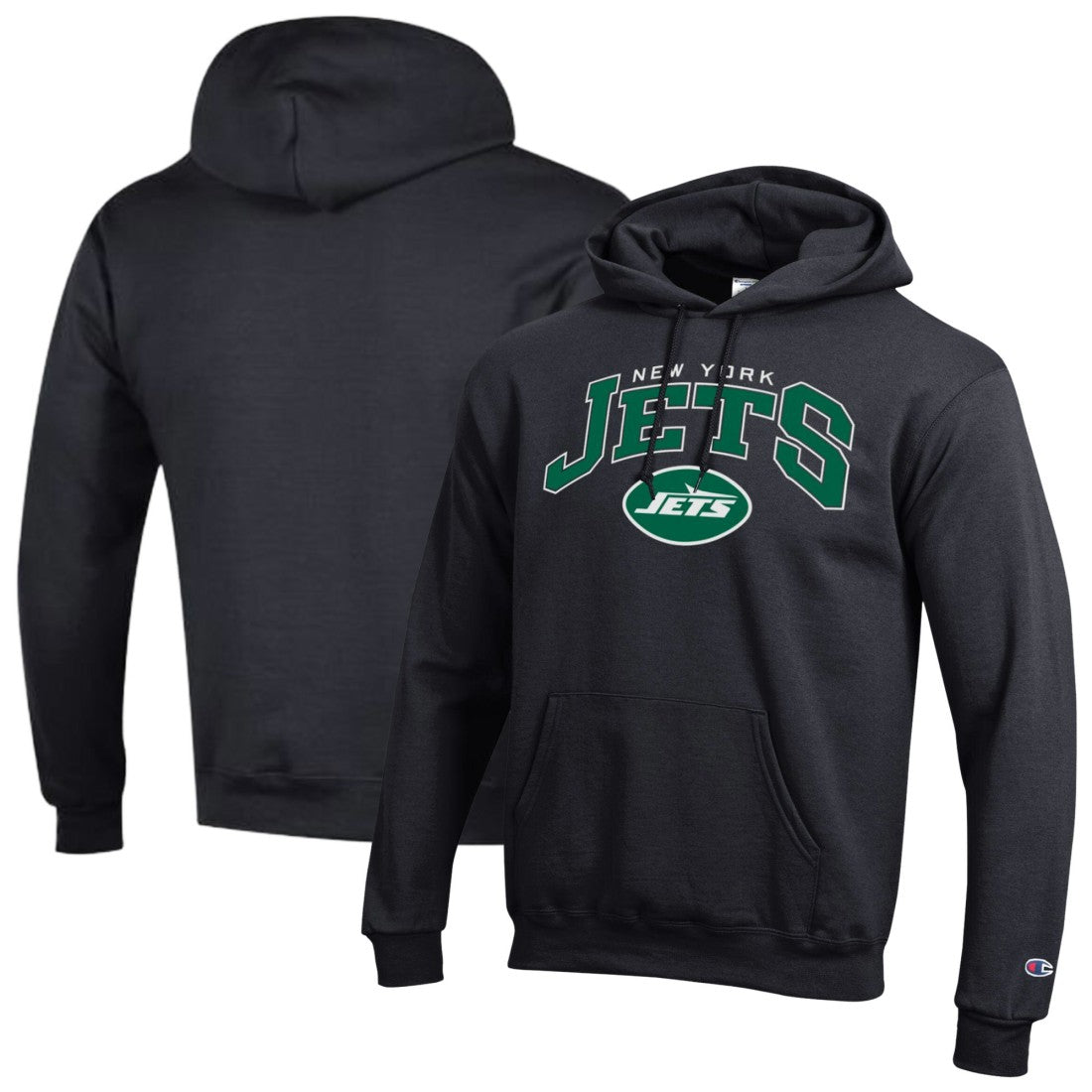 New York Jets Champion Powerblend Arch over Logo Hoodie Black