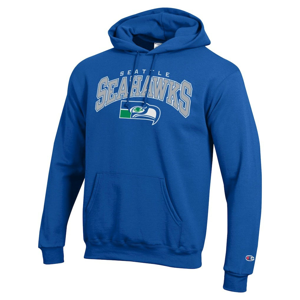 Seattle Seahawks Champion Powerblend Arch over Logo Hoodie Royal