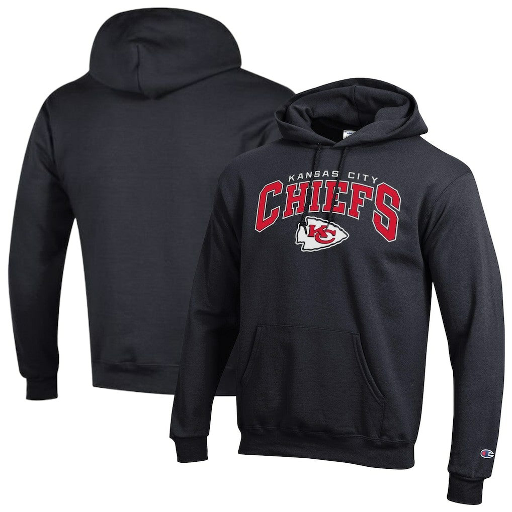 Kansas City Chiefs Champion Powerblend Arch over Logo Hoodie Black