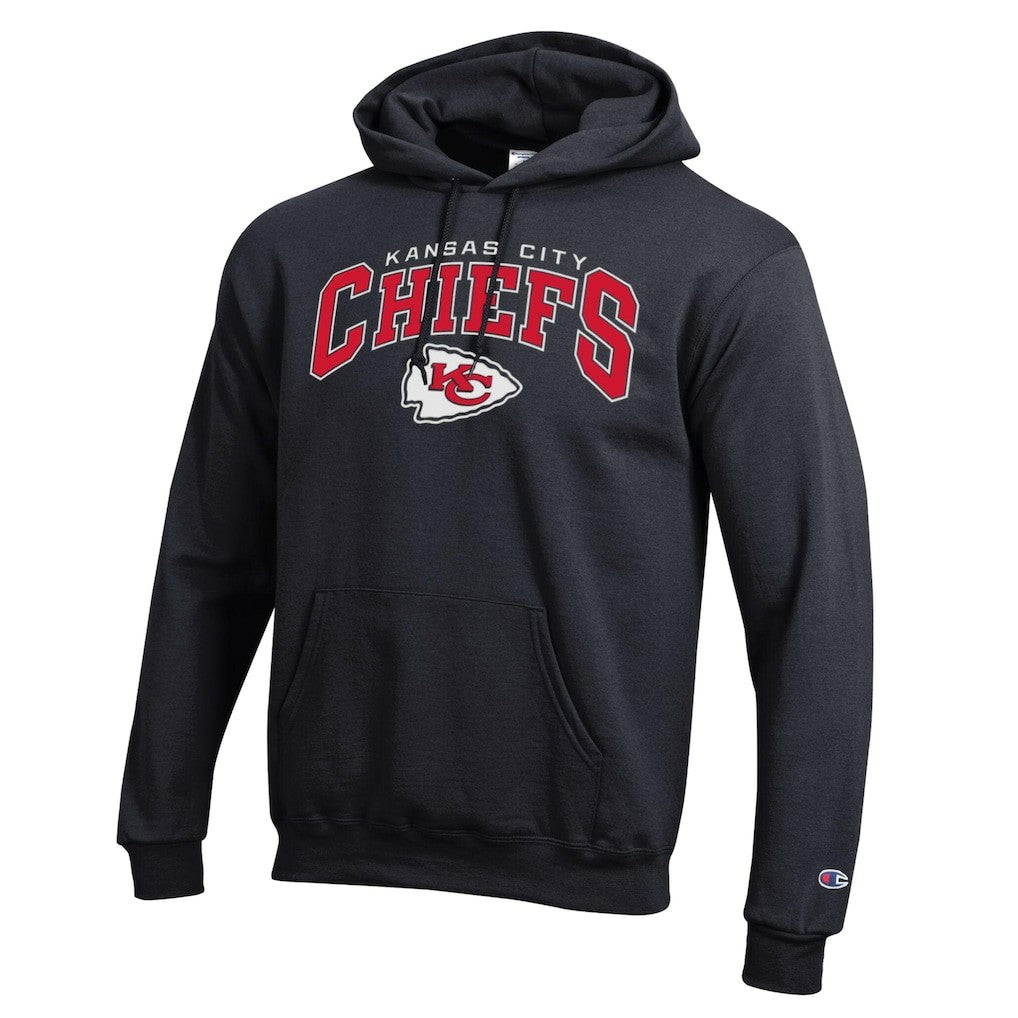 Kansas City Chiefs Champion Powerblend Arch over Logo Hoodie Black