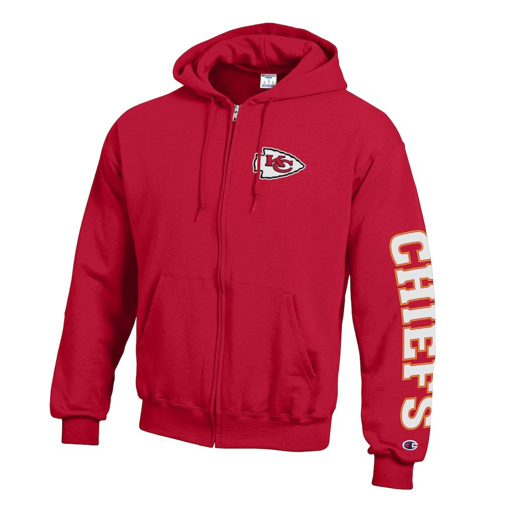 Kansas City Chiefs Champion Powerblend Fleece Full-Zip Hoodie Red