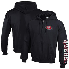 San Francisco 49ers Champion Powerblend Fleece Full-Zip Hoodie Black