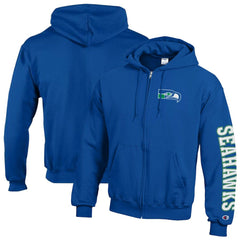 Seattle Seahawks Champion Powerblend Fleece Full-Zip Hoodie Royal