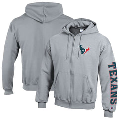 Houston Texans Champion Powerblend Fleece Full-Zip Hoodie Heather Gray