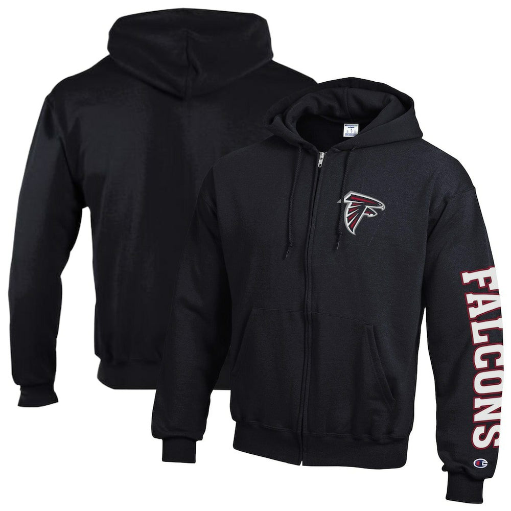 Atlanta Falcons Champion Powerblend Fleece Full-Zip Hoodie Black