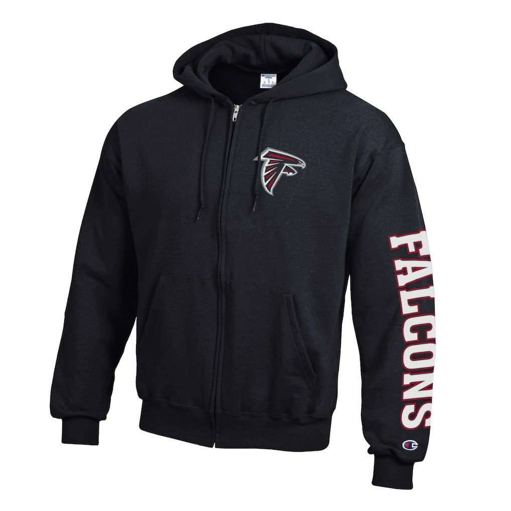Atlanta Falcons Champion Powerblend Fleece Full-Zip Hoodie Black