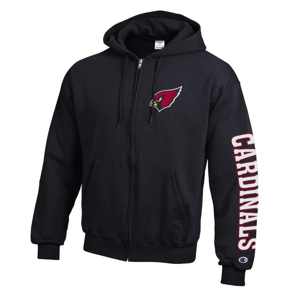 Arizona Cardinals Champion Powerblend Fleece Full-Zip Hoodie Black
