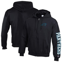 Carolina Panthers Champion Powerblend Fleece Full-Zip Hoodie Black