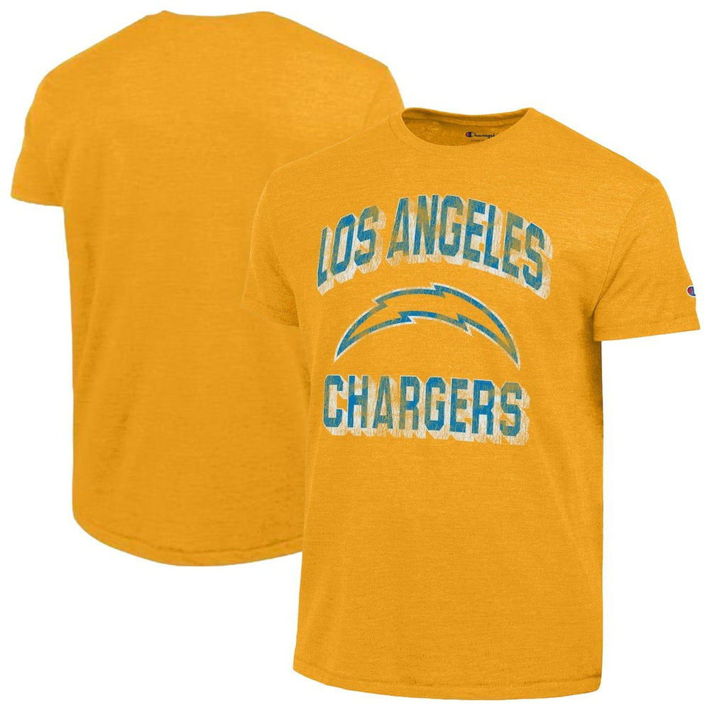 Los Angeles Chargers Champion Ultimate Tri-Blend T-Shirt Heather Gold