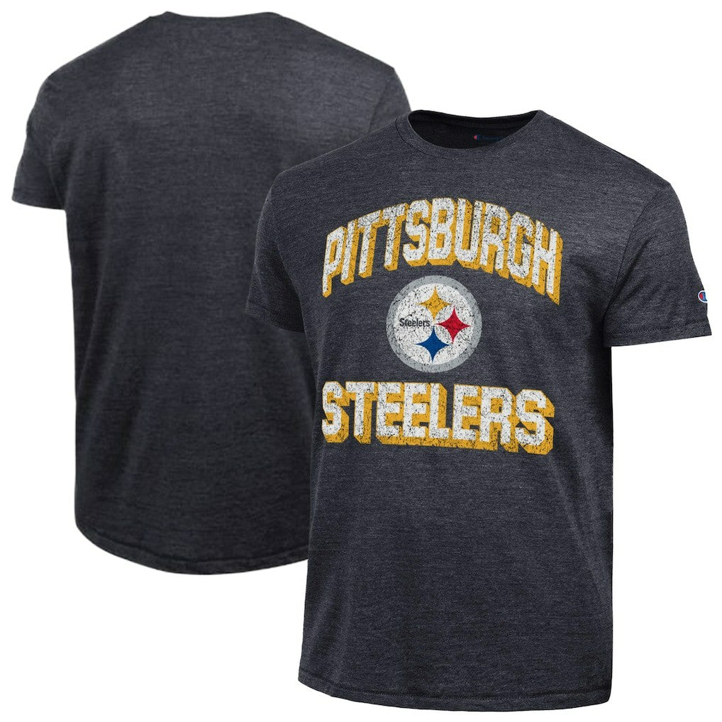 Pittsburgh Steelers Champion Ultimate Tri-Blend T-Shirt Heather Black