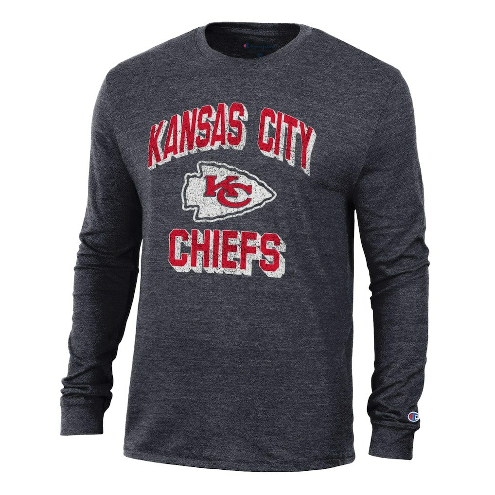 Kansas City Chiefs Champion Ultimate Tri-Blend Long Sleeve T-Shirt Black
