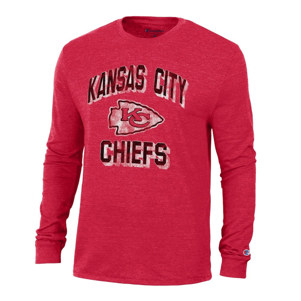 Kansas City Chiefs Champion Ultimate Tri-Blend Long Sleeve T-Shirt Red