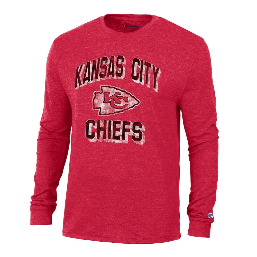 Kansas City Chiefs Champion Ultimate Tri-Blend Long Sleeve T-Shirt Red