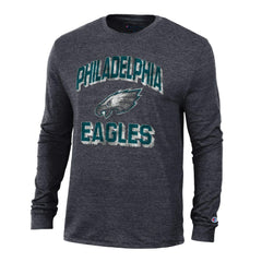 Philadelphia Eagles Champion Ultimate Tri-Blend Long Sleeve T-Shirt Heather Black