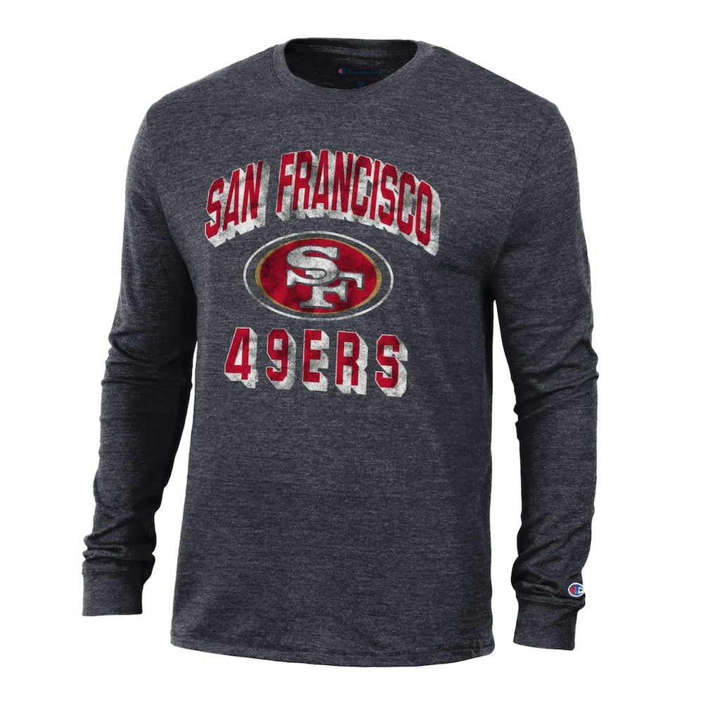 San Francisco 49ers Champion Ultimate Tri-Blend Long Sleeve T-Shirt Heather Black
