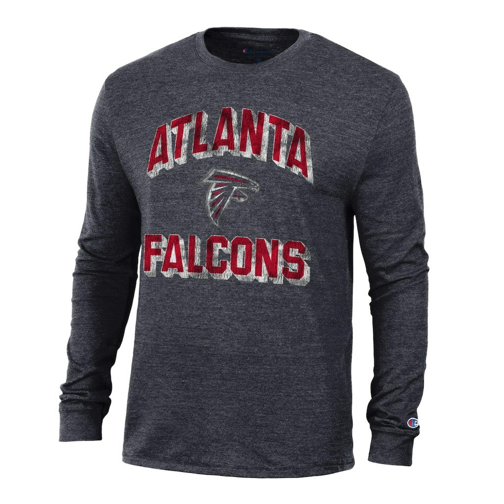 Atlanta Falcons Champion Ultimate Tri-Blend Long Sleeve T-Shirt Heather Black