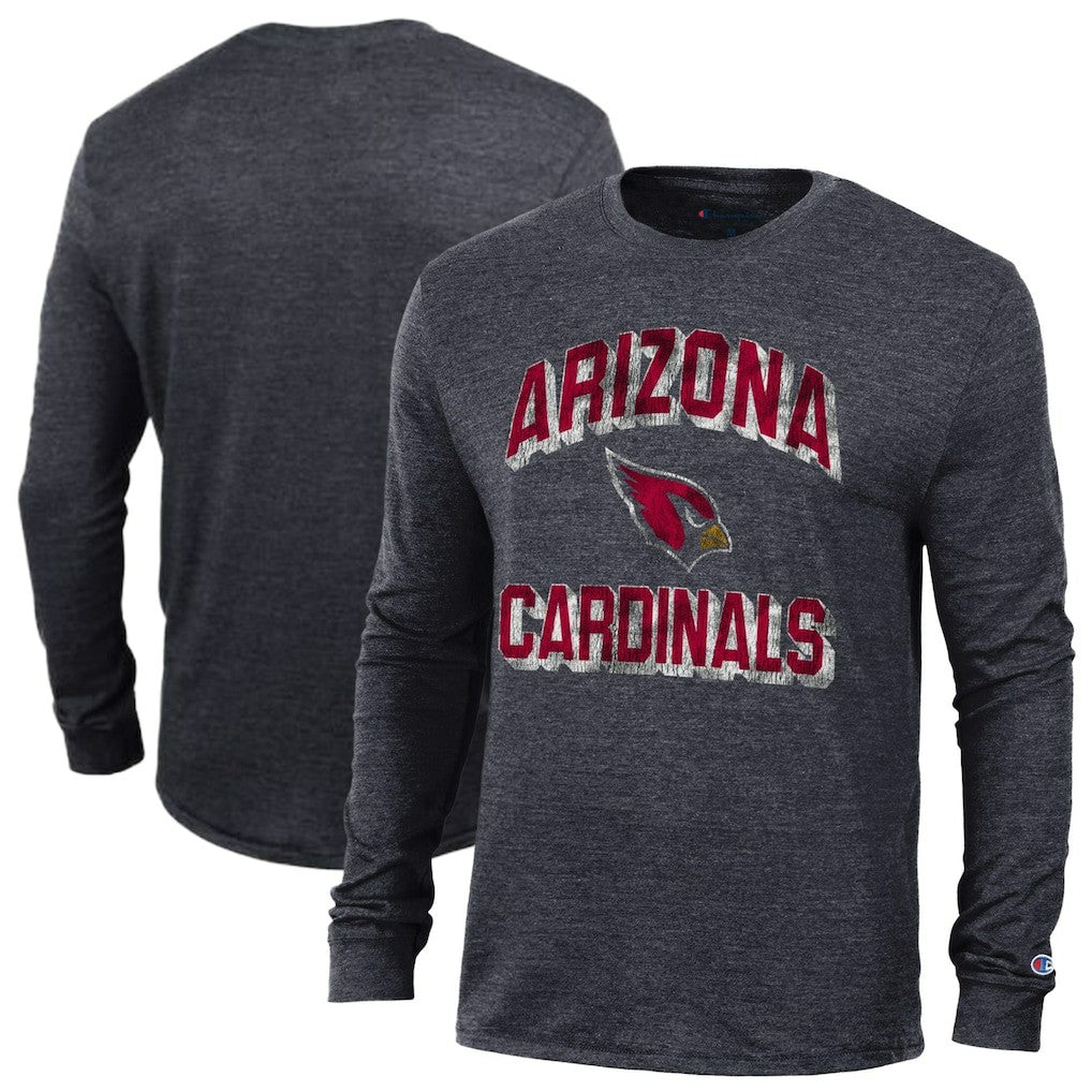 Arizona Cardinals Champion Ultimate Tri-Blend Long Sleeve T-Shirt Heather Black