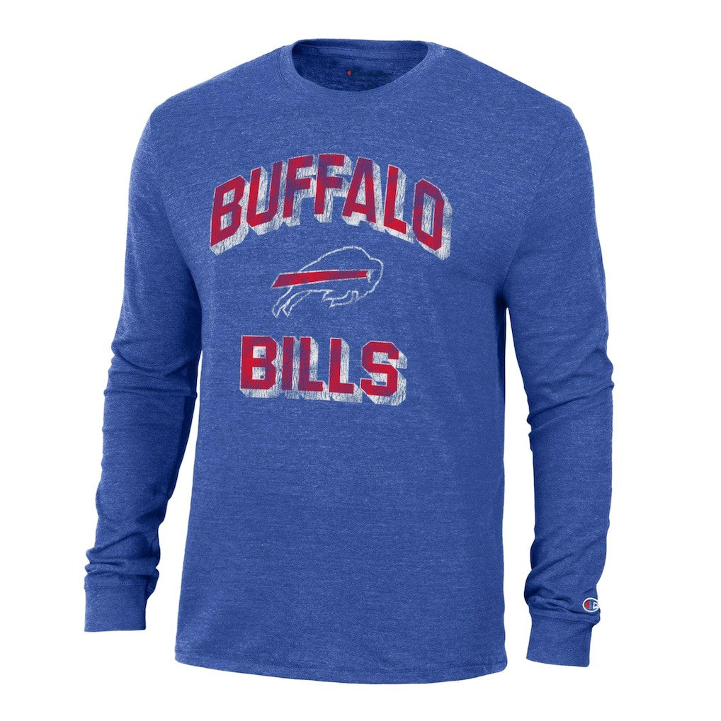 Buffalo Bills Champion Ultimate Tri-Blend Long Sleeve T-Shirt Heather Royal