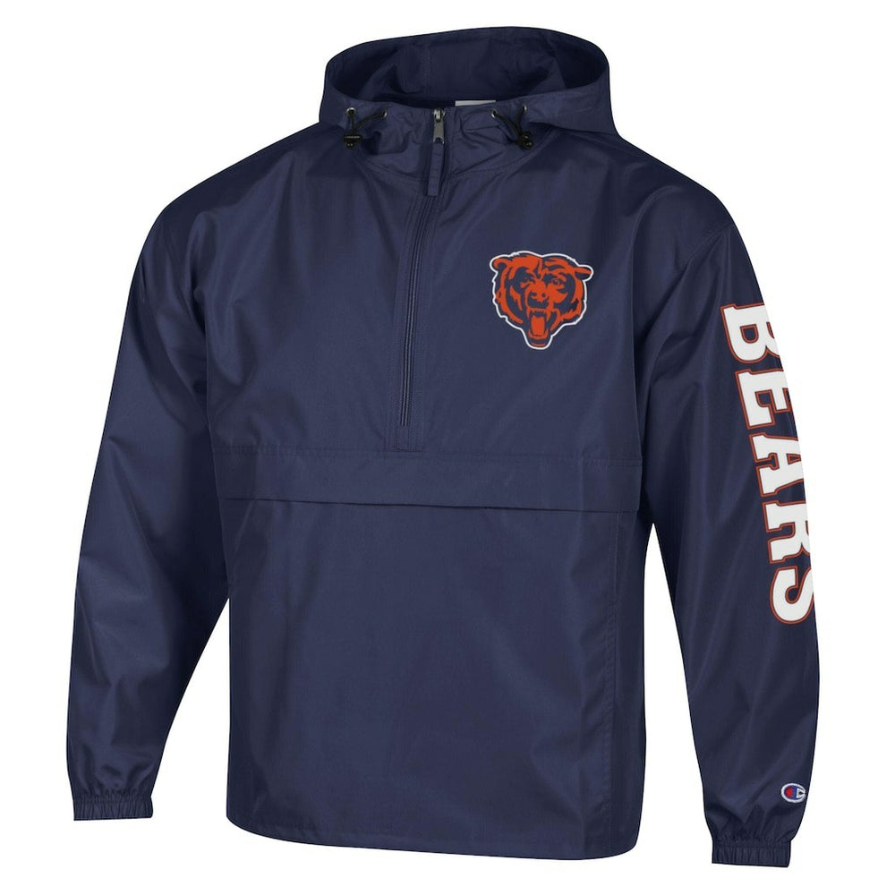 Chicago Bears Champion Packable Windbreaker Half-Zip Jacket Navy